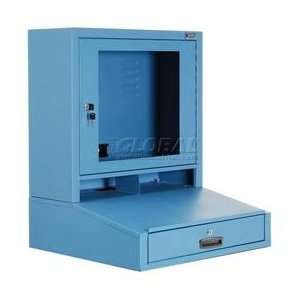  Lcd Counter Top Security Computer Cabinet   Blue 