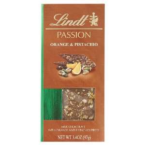Lindt Chocolate Passion Orange and Pistachio Chocolate Bar, 3.5 Ounce 