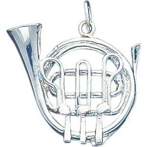  Sterling Silver French Horn Charm Jewelry