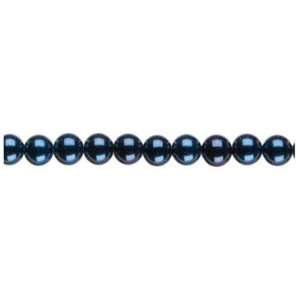  #256 6mm metallic glass beads blue   100 beads Arts 