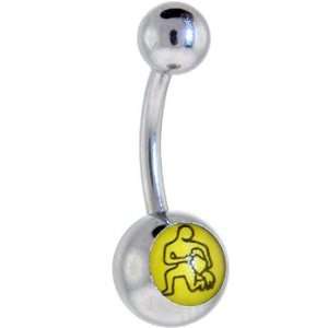  Zodiac Sign Aquarius Sign Logo Belly Button Ring Jewelry