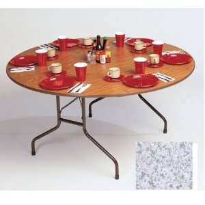   Top Folding Round Table   Fixed Height   Gray Granite