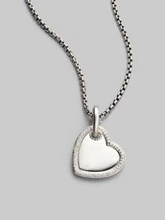 David Yurman   Sterling Silver & Pave Diamond Heart Enhancer