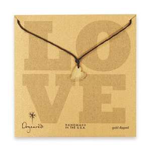  Dogeared Love Sideways Heart Necklace on chocolate waxed 