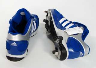 Adidas Diamond King Metal Baseball Cleats Shoes Softball Blue & White 