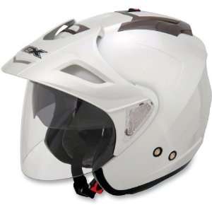   Face Motorcycle Helmet w/ Shield and Visor Pearl White Automotive