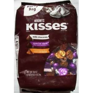 Hersheys Kisses Milk Chocolate, Special Dark & Caramel Mix 36 OZ 
