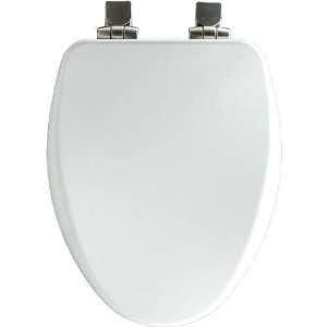   Onyx Elongated Closed Front Soft Close Toilet Seat with Brushed Nickel