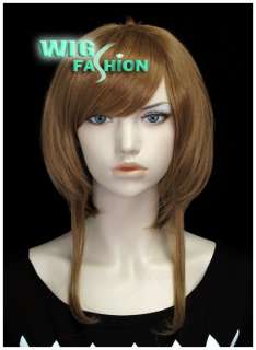 New Fashion Short Wavy Medium Brown Irregular Hair Wig  
