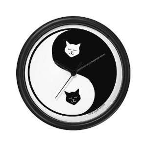  yin yang meow Cute Wall Clock by  Everything 