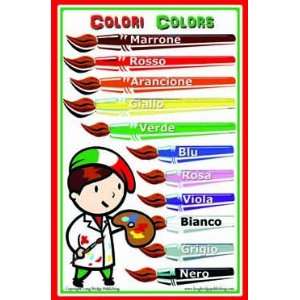  Italian Language Poster   Color Chart for Classroom and 