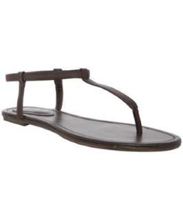Ciao Bella coffee leather Fort Pierce flat thong sandals   