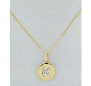 Elements by KC Designs gold and diamond K initial pendant necklace