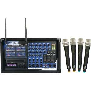   MAN 4 Channel Wireless Microphone Powered Mixer: Musical Instruments