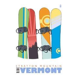  Stratton Mountain, Vermont, Snowboards in the Snow Giclee 
