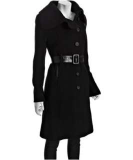 Mackage black wool cashmere Gloria belted coat  BLUEFLY up to 70% 