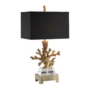  Poly Gold Coral Lamp with Black Shade