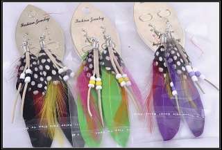 wholesale 48pairs India tone feather earrings New style  
