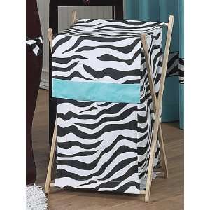    Baby and Kids Turquoise Funky Zebra Clothes Laundry Hamper: Baby