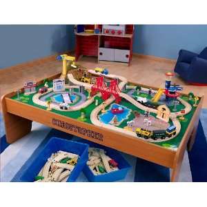   Ride Around Town Train Set with Table RED LIBRARY FONT Toys & Games