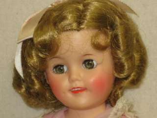 1950S IDEAL SHIRLEY TEMPLE DOLL WITH BOX PINK DRESS 14 TALL EXTRA 