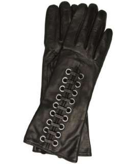 MICHAEL Michael Kors black leather grommet gloves   