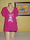 PASTRY Womens Pink V Neck Graphic T Shi