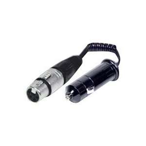   XLR Female to Cigarette Male Coiled Extension Cable   6 ft Camera