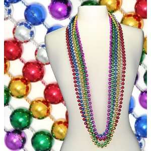  48 in 12 mm Round Mardi Gras Bead Case 6 Colors (10 Dozen 