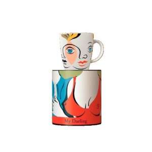  Mug, My Darling, Couples Faces, Porcelain Coffee Mug w/ Fun Matching 