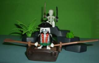 Playmobil Pirate Ghost Skeleton Rowing Boat Rock Plant Weapons 