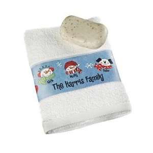  Personalized Snowman Family Hand Towel
