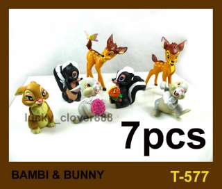   Cartoon Movie BAMBI RABBIT BUNNY PVC figures Toy 7pcs/set  