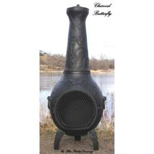   Powered Butterfly Chiminea Outdoor Fireplace in Patio, Lawn & Garden