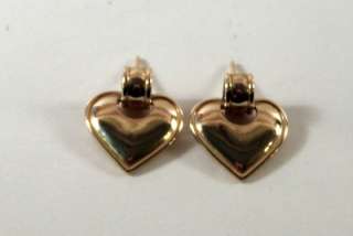 Retired James Avery 14k Gold HEART Post Earrings  