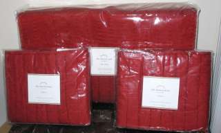   Silk CHANNEL TWO TONED King Quilt/Shams ~RED ~NEW Reversible  