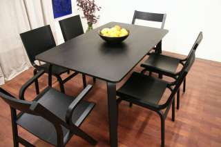 Designer Mid Modern Black Wood Dining Room Table Danish  