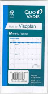 Quo Vadis 2012 Refill for Visoplan Monthly Planner, 3x6  