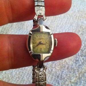 Girard Perregaux 14k White Gold Watch 1950s. RUNNING CONDITION  