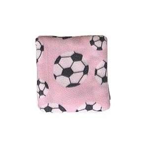  Soccer Fleece Receiving Blanket   Pink Baby