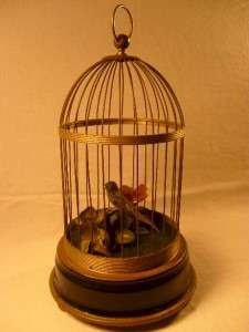   Musical Automaton Windup Music Box Brass Animated Bird Singing Cage