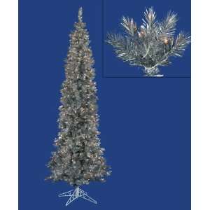 Pre Lit Silver Ashley Spruce Artificial Pencil Christmas Tree 