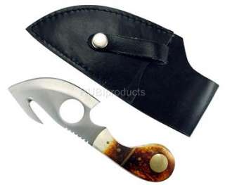 Skinning Knife BONE HANDLE Handle Pro Hunting Knives Skinner Gut 