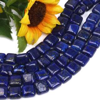 8MM Lapis Lazuli Gemstone Square Loose Beads 15.5L  