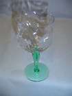 stemware 4 with green stem clear drape top 6 5 vintage expedited 