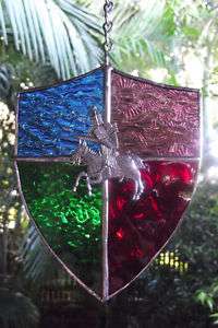 Knight Templar Shield Medieval Stained Glass Suncatcher  