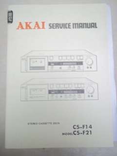   Service/Repair Manual~CS F14/F21 Cassette Tape Deck~Original  