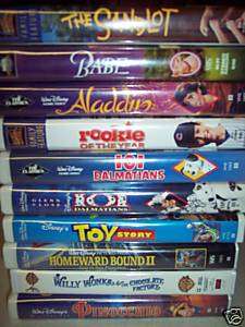 Disney Classic vhs tapes (10) shell cases kids movies  