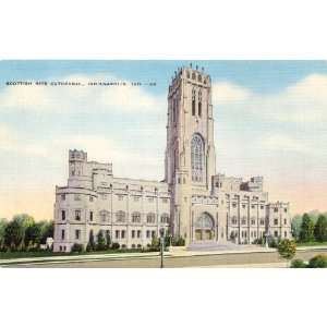 1950s Vintage Postcard Scottish Rite Cathedral Indianapolis Indiana