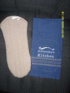 PERSONALIZED kitchen towel & oven mitt SET Embroidered  